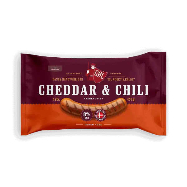 Gøl Frankfurter Med Cheddar & Chilli 450 Gr