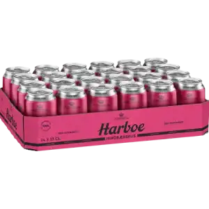 Harboe Hindbær Light 24 x 0,33 l sukkerfri hindbærsodavand