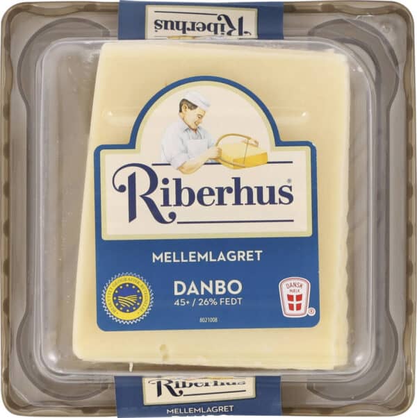 Riberhus skiveost mild 45+ i skiver