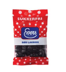 Evers sød lakrids sukkerfri 70 g lakridspastiller dansk slik