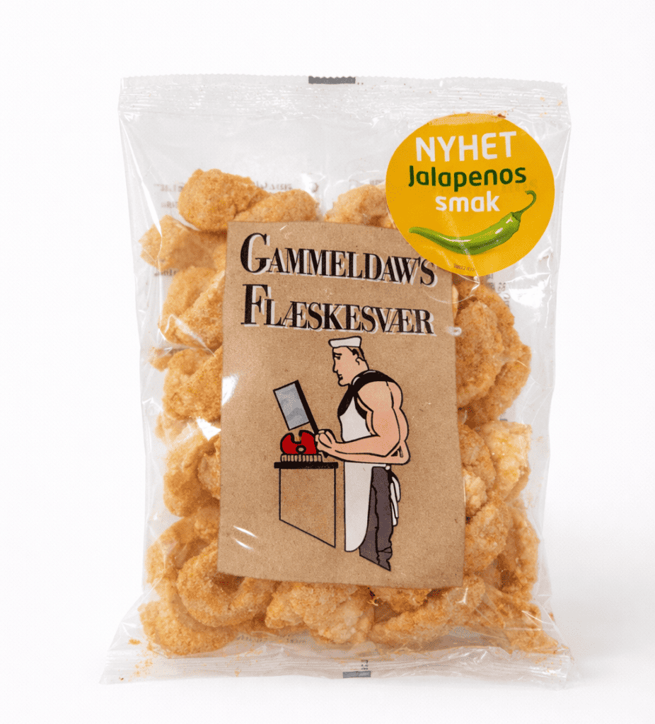 Øffer flæskesvær med jalapeños 75 g.