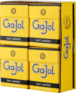 Ga-Jol Gul Saltlakrids pastiller 8 x 23 g danske saltlakrids pastiller