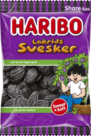 Haribo Lakrids Svesker lakridsslik pose 375 g
