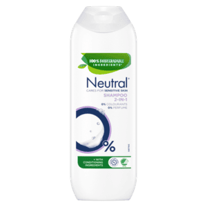 Neutral Shampoo 2 in 1 flaske med mild shampoo og balsam
