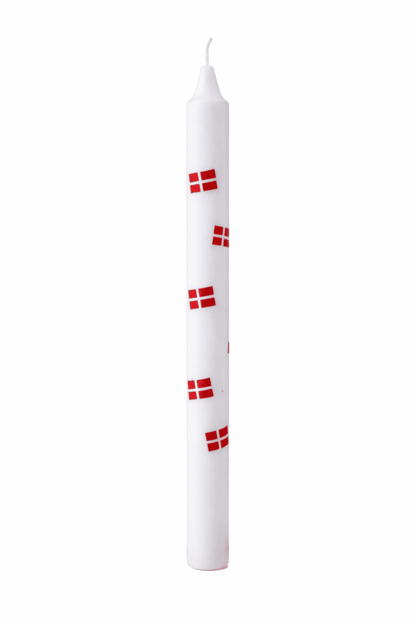 stagelys med danske flag hvide lys med flag dekoration
