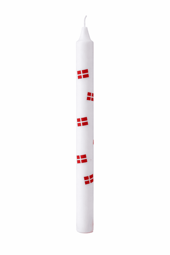 stagelys med danske flag hvide lys med flag dekoration