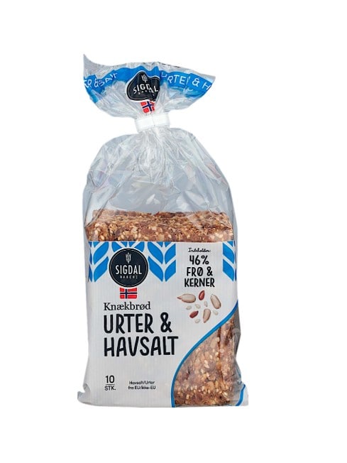 Sigdal Urter & Havsalt knækbrød – sprødt knækbrød med kerner og urter