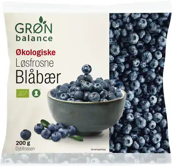 Grøn Balance Blåbær Øko økologiske blåbær i emballage