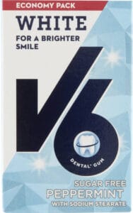 V6 White Peppermint Sugar Free tyggegummi