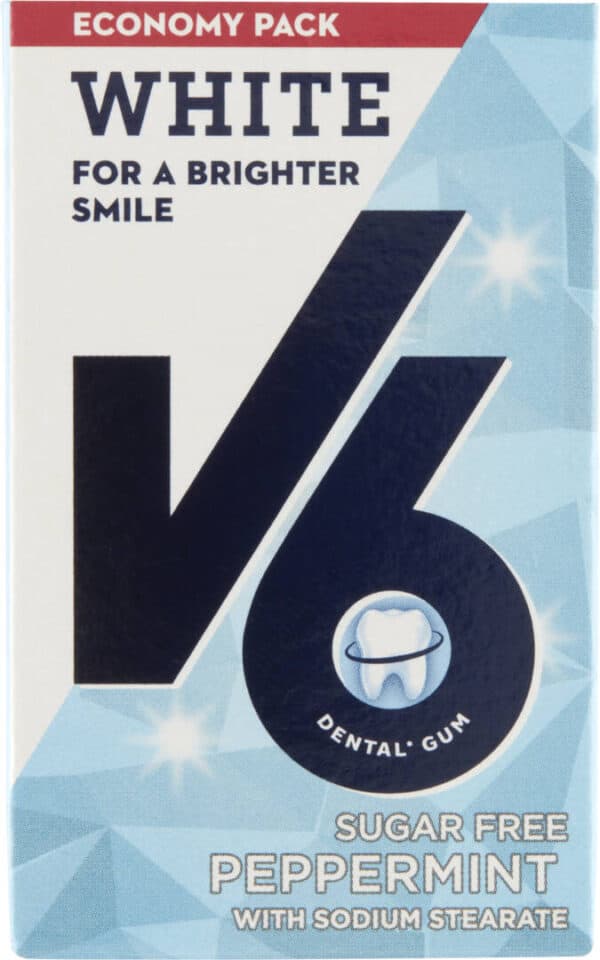 V6 White Peppermint Sugar Free tyggegummi