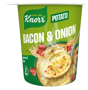 Knorr Snackpot Bacon & Onion kartoffelmos med bacon og løg