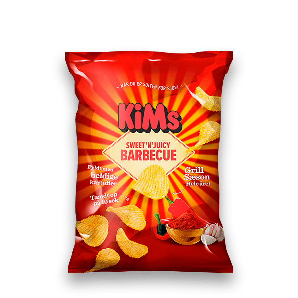 Kims Barbeque Chips med barbecue-smag