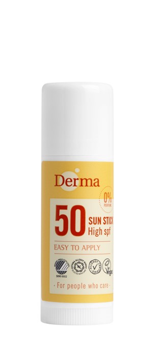 Derma Solstift SPF 50 solbeskyttelse i stift til læber og ansigt