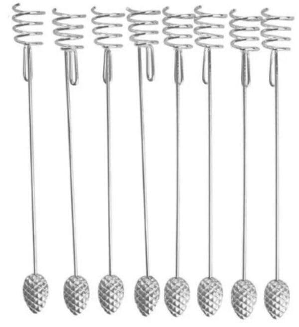 Juletræs Lysholder Kogle 8/Pose Metal Sølv H15,8Xdia1,4 Cm