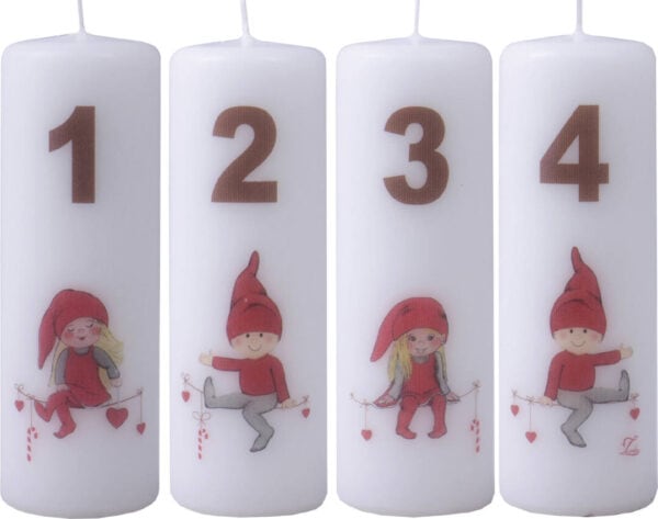 Adventlys 4X12 Cm "Nisse Og Hjerte"