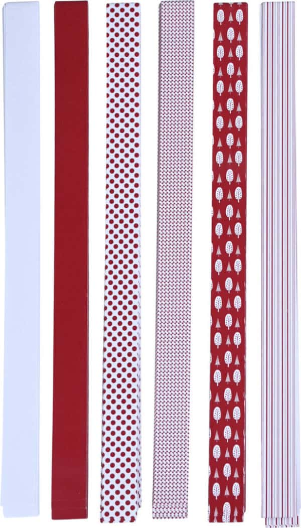 Stjernestrimler 6 Ass Designs Rød/Hvid H60X2 Cm