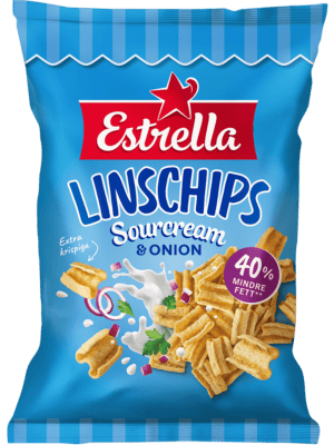 Estrella Linschips Sourcream & Onion med sprød konsistens