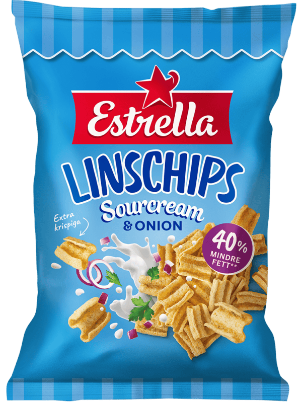 Estrella Linschips Sourcream & Onion med sprød konsistens