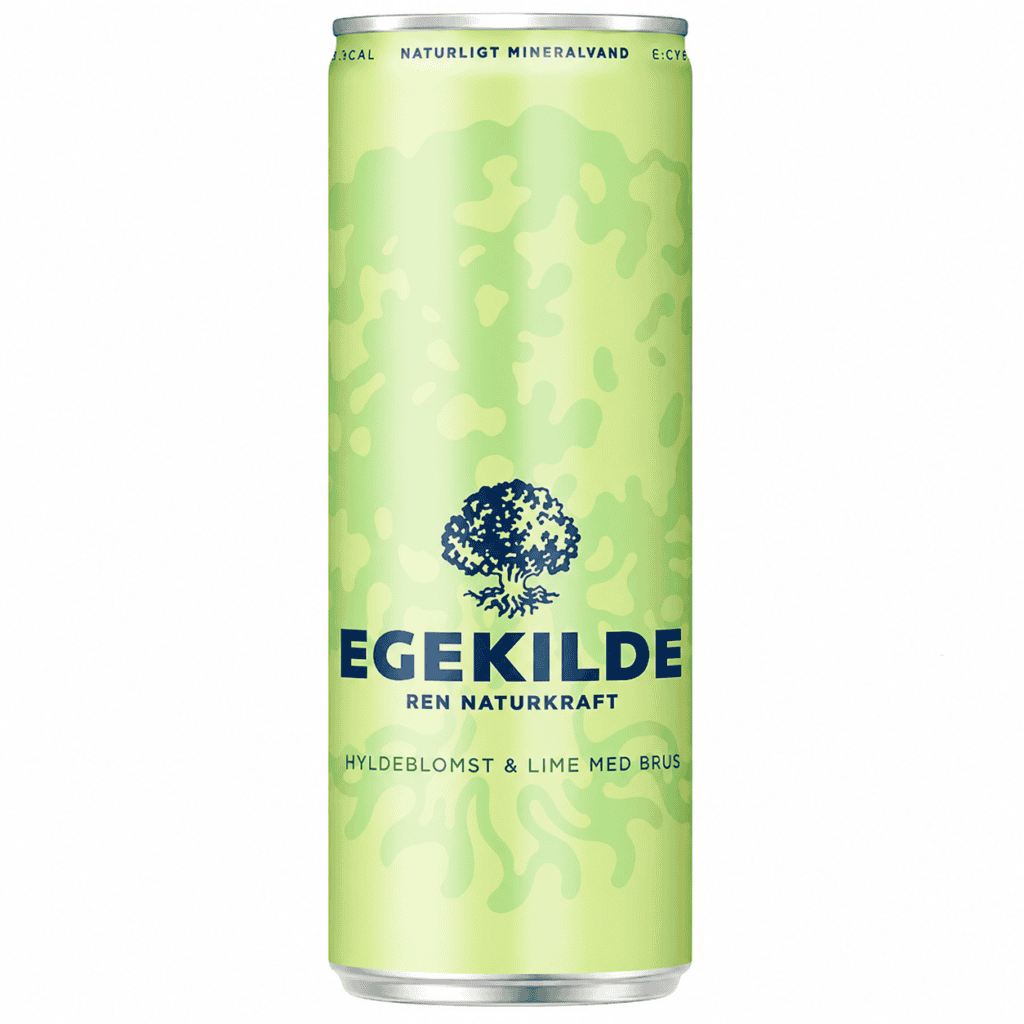 Egekilde M/ Hyldeblomst/Lime naturligt mineralvand med brus