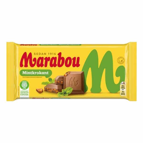 Marabou mintkrokant 160g chokolade mint krokant Spanien