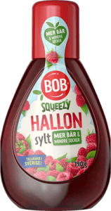 Bob Squeezy Hallon liten hindbærsyltetøj 390 g