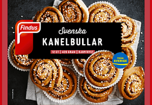 Findus Svenske Kanelbullar 420 g – frosne kanelsnegle med kanel