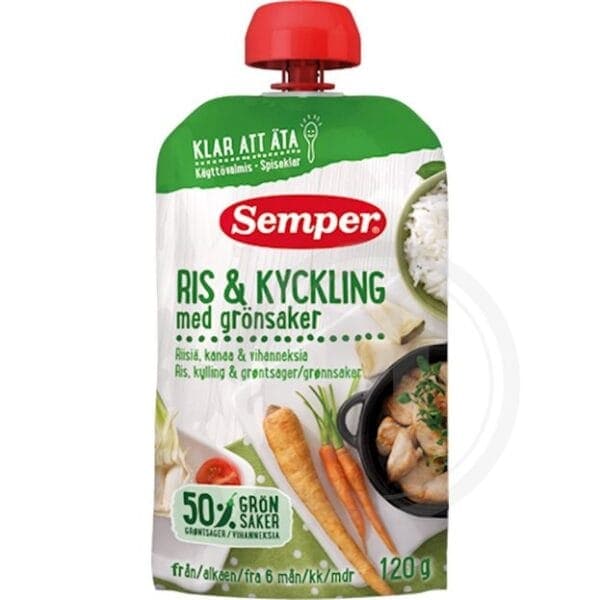 Semper RTE ris, kylling, grønsager 120 g - onlinebutikken.com