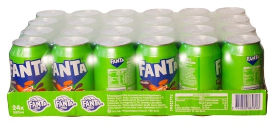 Fanta Exotic 24x0,33L dåser med tropisk sodavand levering i Spanien