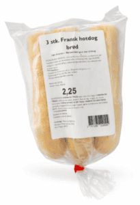 Fransk hotdogbrød 3 stk bløde hvedebrød til danske hotdogs