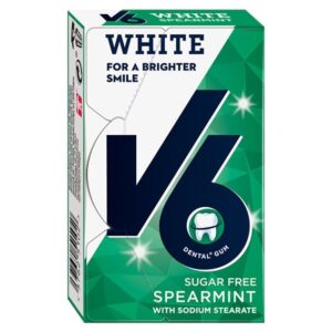 V6 White Spearmint sukkerfri tyggegummi 24 g med spearmintsmag