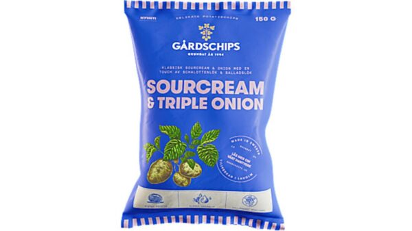 Gårdchips SC Triple Onion kartoffelchips med smag af tre slags løg