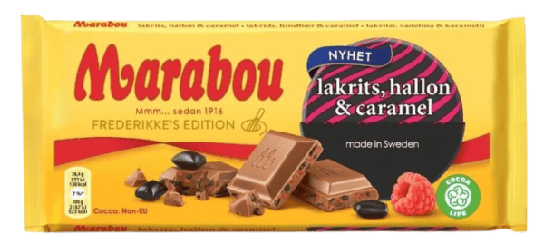 Marabou Lakrits, Hallon & Caramel mælkechokolade