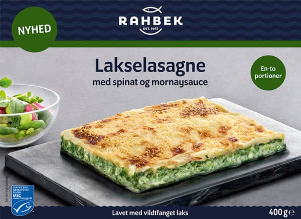 Rahbek Lakselasagne frossen lasagne med laks og spinat