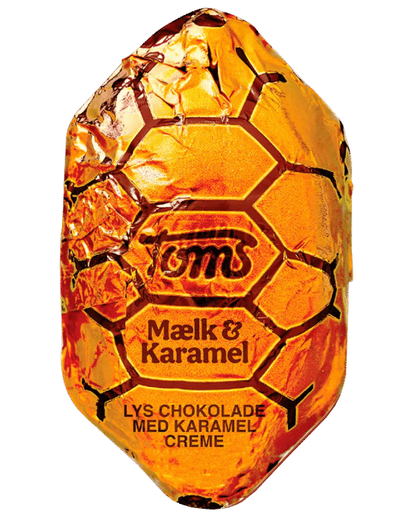 Toms Skildpadde mælkechokolade med karamelcremefyld