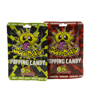 Sour Devils Popping Candy med jordbær- og æblesmag