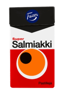 Fazer Super Salmiakki hårde bolsjer med salmiaklakrids