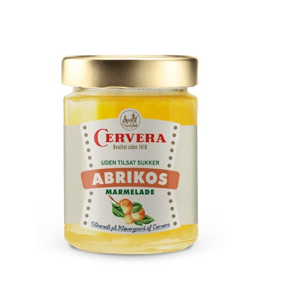Cervera abrikos marmelade uden sukker i glas
