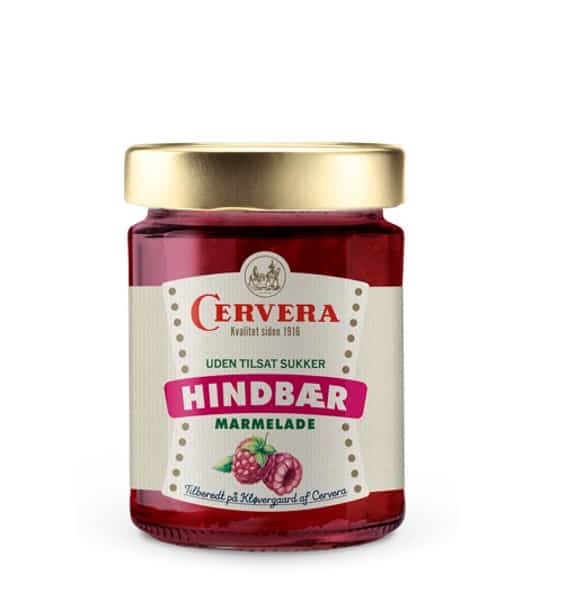 Cervera hindbær marmelade uden sukker i glas