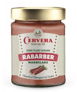 Cervera rabarber marmelade uden sukker i glas