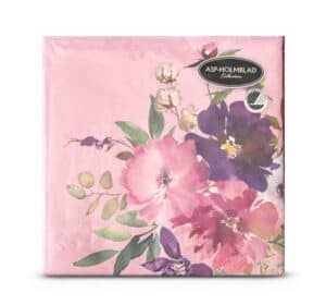Servietter Rosa Blomster 33x33 20 stk