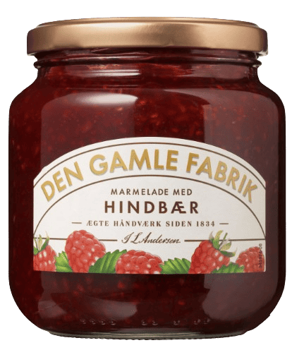 DGF hindbær marmelade 600 g i glas med frisk bærsmag