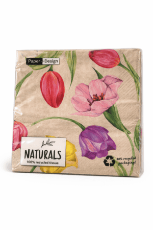 Serviet Tulip Bloom papirservietter 33x33 cm pakke med 20 stk