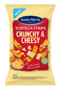 Santa Maria tortilla strips crunchy cheesy 185g pose