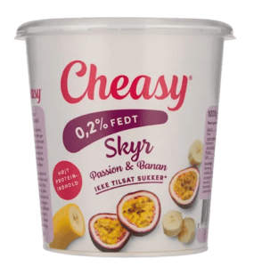 Cheasy Skyr Passion & Banan 0,2% dansk skyr med levering i Spanien