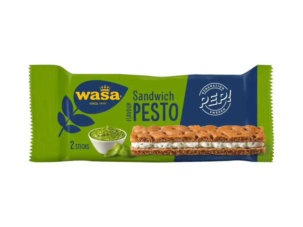 Wasa Sandwich Pesto knækbrødssandwich med pesto fyld