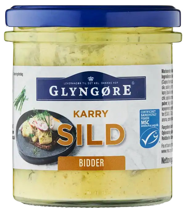 Glyngøre Karry Sild Bidder på glas