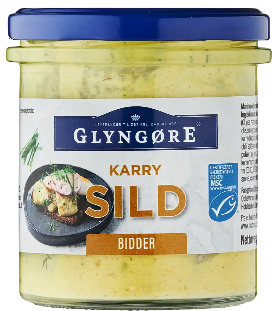 Glyngøre Karry Sild Bidder på glas