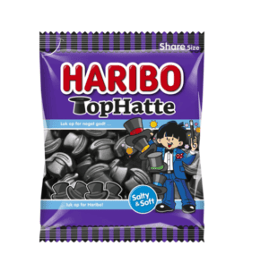 Haribo Poser Tophatte 120g sød og salt lakrids