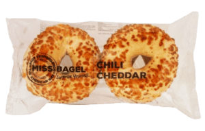 Miss bagels Chili cheddar 4-pak med cheddar, jalapeño og chili
