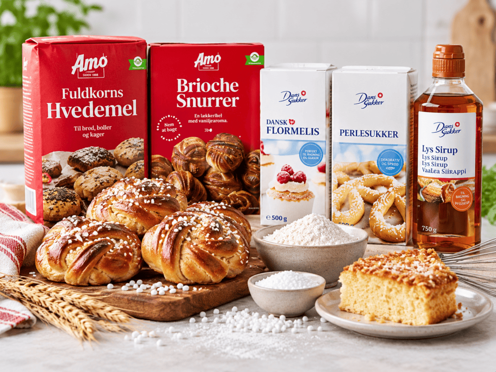 Amo mel og bageblandinger med Dansukker flormelis, perlesukker og lys sirup